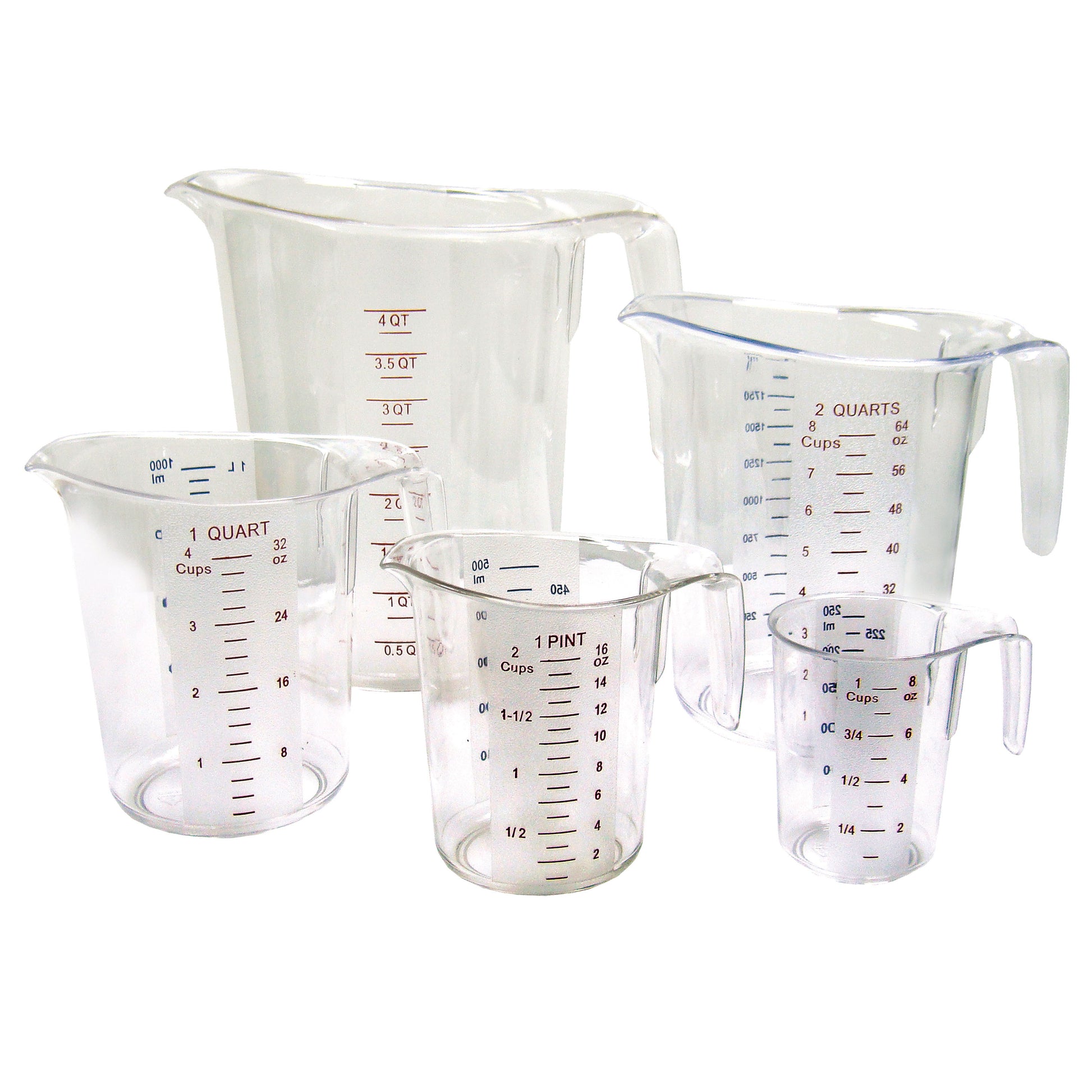 Winco PMCP-5SET Polycarbonate 5 Pieces Measuring Cup Set