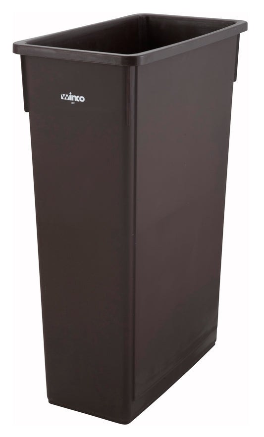 Winco PTC-23B 23 Gallon Brown Slender Trash Can