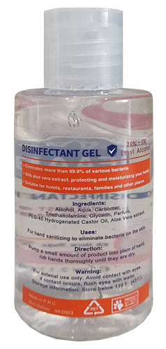 Omcan 46667 60ml Clear Bottle Hand Sanitizer with 75% and Flip Cap