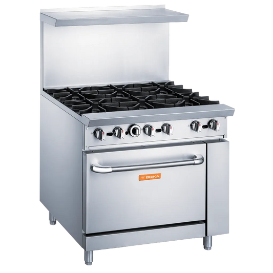 Brika BGR-6B-LPG 36" Six Burner Gas Range - Conversion Kit Included
