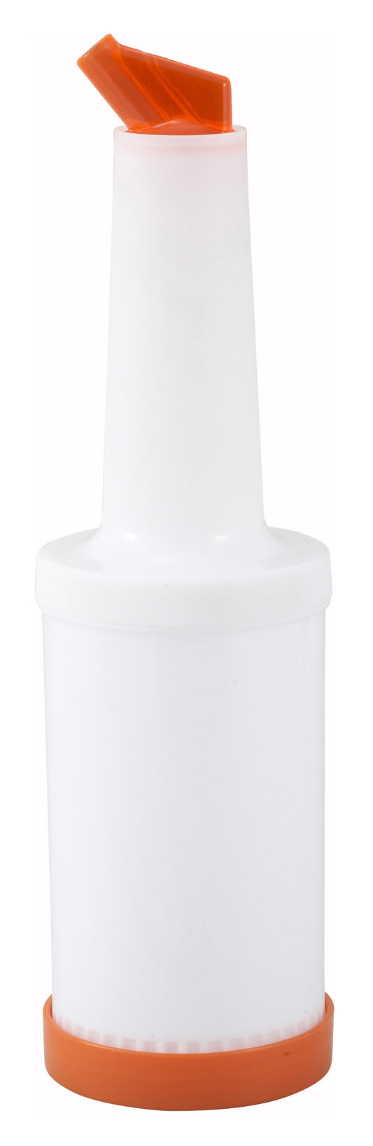 Winco PPB-2O 2 Qt. Orange Spout & Lid Liquor/Juice Pour Bottle