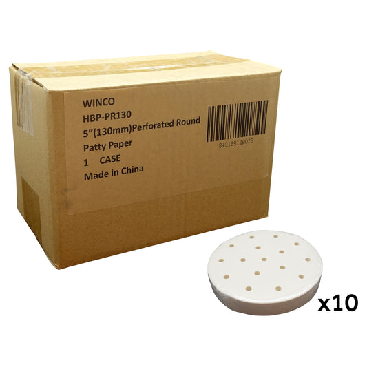 Winco HBP-PR130 5" (130mm) Perforated Round Patty Paper (CS/5000 papers)