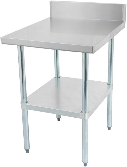 Thorinox DSST-3030-BKSS 30" x 30" Stainless Steel Work Table with Backsplash & Stainless Steel Undershelf & Legs