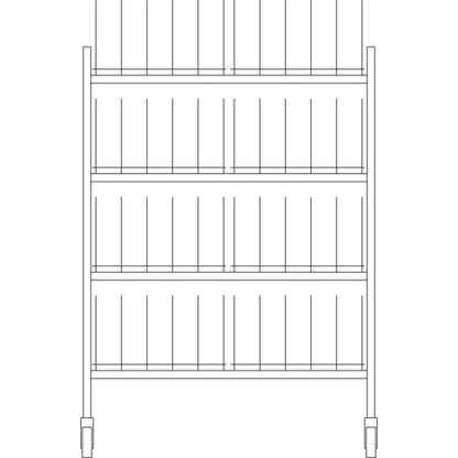 Dinex DX1173X80 80 Domes or 160 Bases 40" x 20.25" x 59" Stainless Steel Drying and Storage Cart
