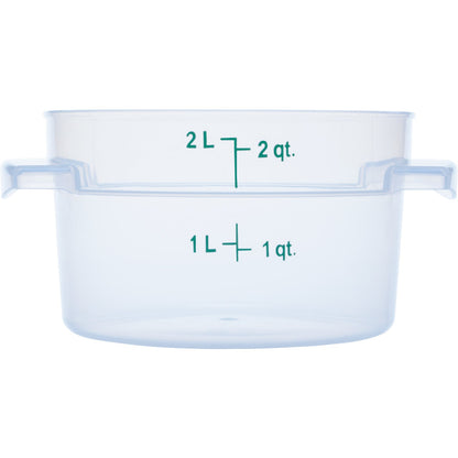 Carlisle 1096330 2 Qt Clear Round Polypropylene StorPlus Food Storage Container