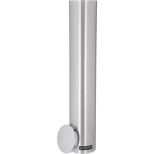 San Jamar C4400PF 23.5" Large Stainless Steel Pull-Type Foam Cup Dispenser