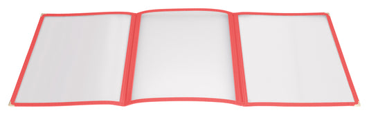 Winco PMCT-9R 9-1/2" x 12-1/8" Red Triple Fold Menu Cover