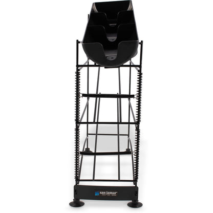 San Jamar C8503WF Black 3-Tier Wireworks Cup and Lid Dispenser Organizer