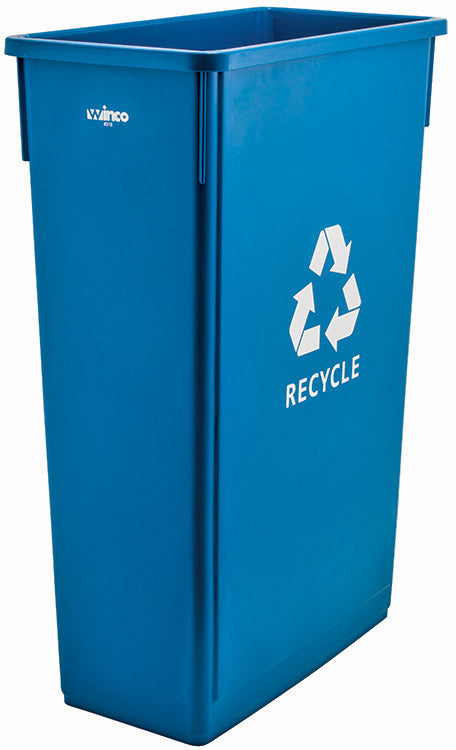 Winco PTC-23L 23 Gallon Blue Slender Trash Can
