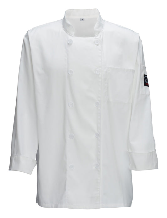 Winco UNF-5WM Medium White Relaxed Chef's Jacket