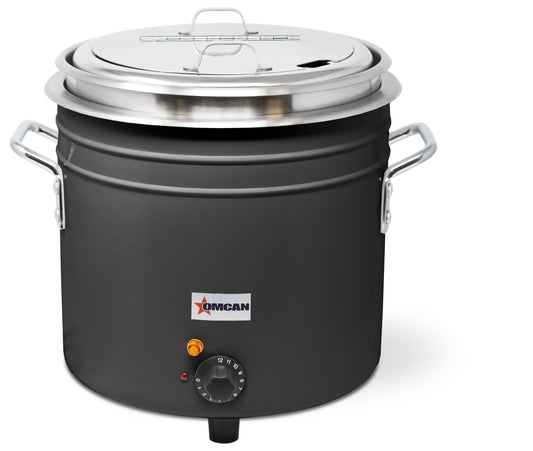 Omcan 44392 11 Qt Black Retro Soup Warmer/Rethermalizer