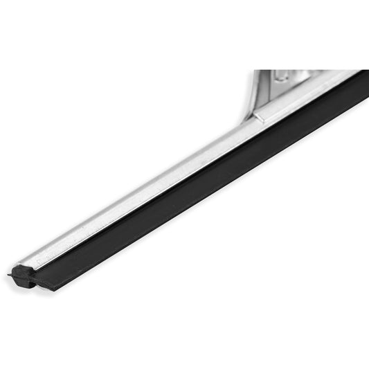 Carlisle 4007000 12" Black Flo-Pac Professional Single-Blade Rubber Window Squeegee with a Zinc Plated Steel Handle
