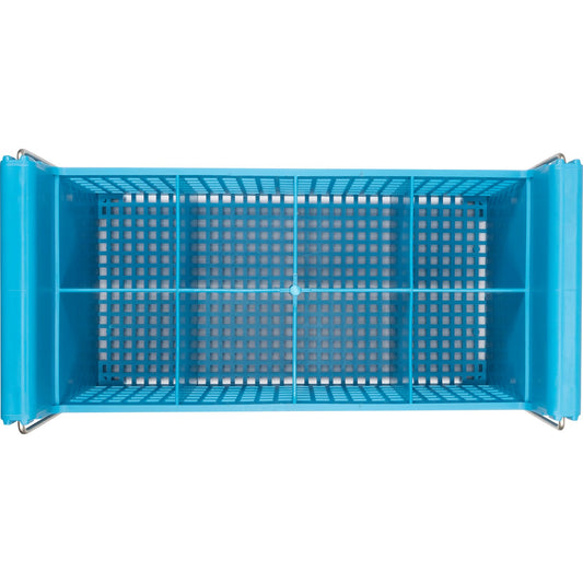 Carlisle C32P214 17" x 7.75" x 6.9" Carlisle Blue 8-Compartment Polypropylene Perma-Sil Flatware Storage Basket with Handles