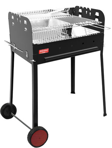 Omcan 47311 Painted Steel Charcoal BBQ Grill with Stainless Steel Brazier and Panel