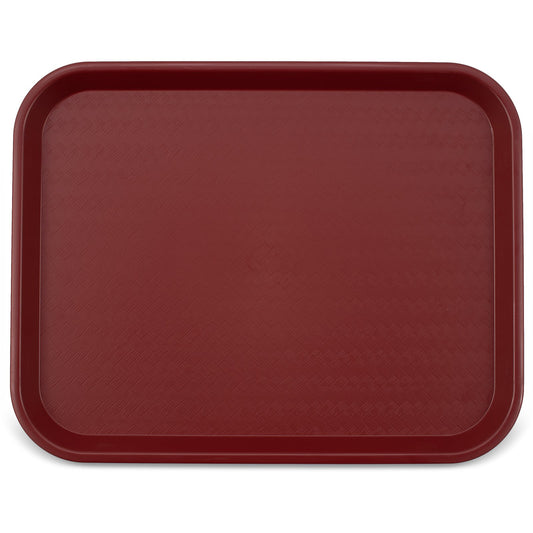Carlisle CT141861 14" x 18" Burgundy Cafe Fast Food Cafeteria Tray