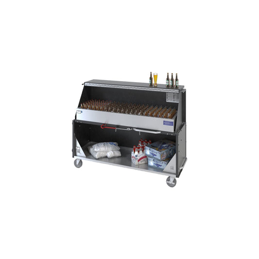 Dinex DXPPB560IBWCC 20.16" x 62.5" x 47" Carmine Cherry Aluminum Ice Bin Portable Bar
