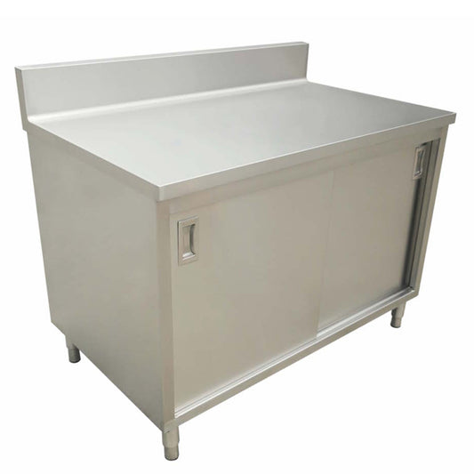 Omcan 45283 30" x 72" Worktable with Cabinet and Sliding Doors