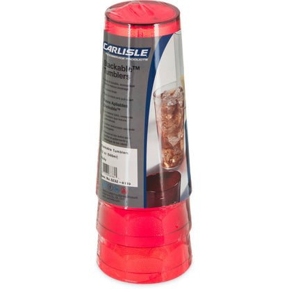 Carlisle 5232-8110 32 oz Ruby SAN Stackable Tumbler - Cash & Carry (3/pk)