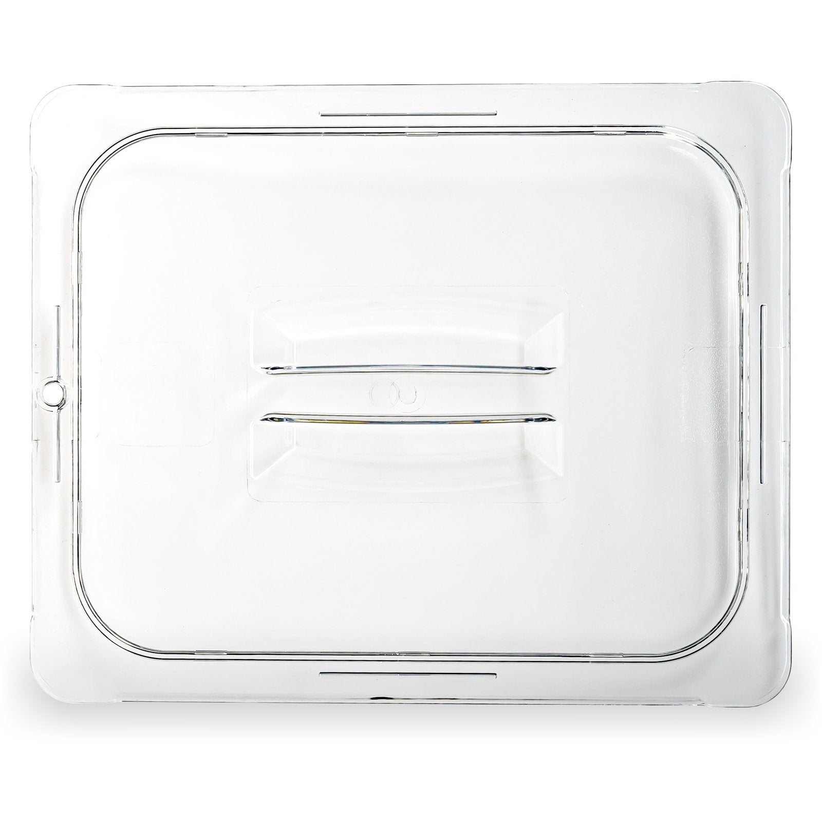 Carlisle 10210U07 Full-Size Clear Polycarbonate StorPlus Handled Universal Lid