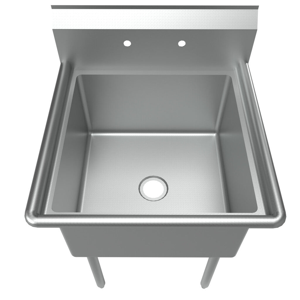 BK Resources ES-1-24-14 One Compartment Stainless Steel Economy Sink 24"Lx24"Wx14"