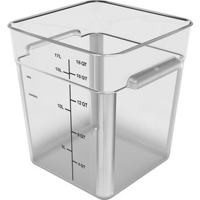 Carlisle 11955AF07 18 Qt Clear Square Polycarbonate Food Storage Container
