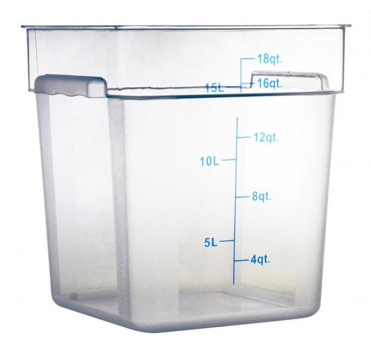 Omcan 80180 18 Qt Clear Square Polycarbonate Food Storage Container
