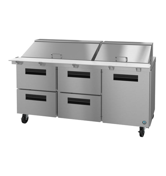 Hoshizaki SR72B-30MD4 Three Section Drawer/Door Combo Mega Top Prep Table Refrigerator