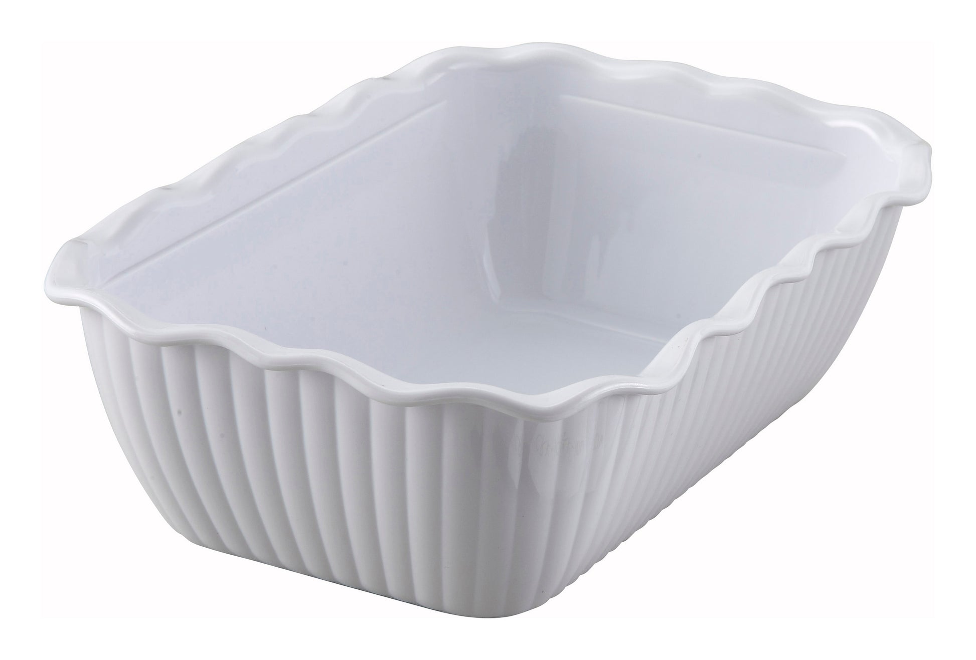 Winco CRK-10W 10" x 7" x 3" White Deli Crock