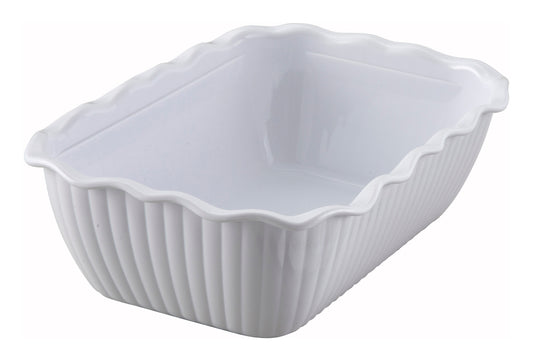Winco CRK-10W 10" x 7" x 3" White Deli Crock