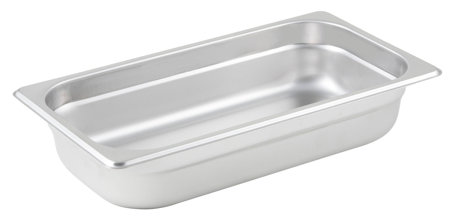 Winco SPJM-302 1/3 Size Stainless Steel Anti-jam Steam Pan, 2-1/2"" Deep