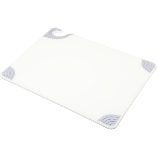 San Jamar CBG152012WH 15" x 20" x 0.5" White Saf-T-Grip Cutting Board