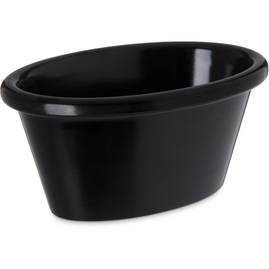 Carlisle S31403 4 oz Black Oval Melamine Smooth Ramekin