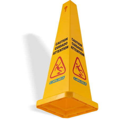 Carlisle 3694104 36" Yellow Polypropylene Caution Cones And Barriers Caution Cone