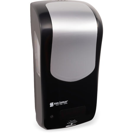Carlisle SH970BKSS 900 mL Black-Stainless Steel Plastic Classic Rely Hybrid Electronic Soap, Liquid & Lotion