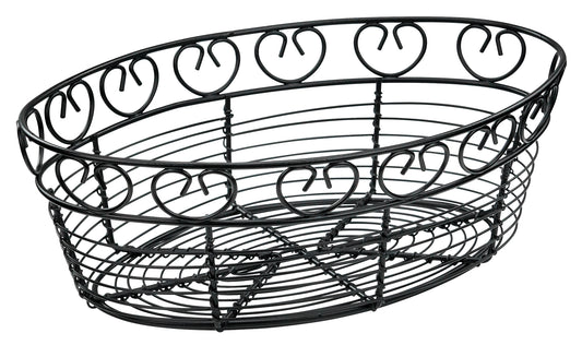 Winco WBKG-10O 10" x 6-1/2" x 3" Black Wire Bread/Fruit Basket
