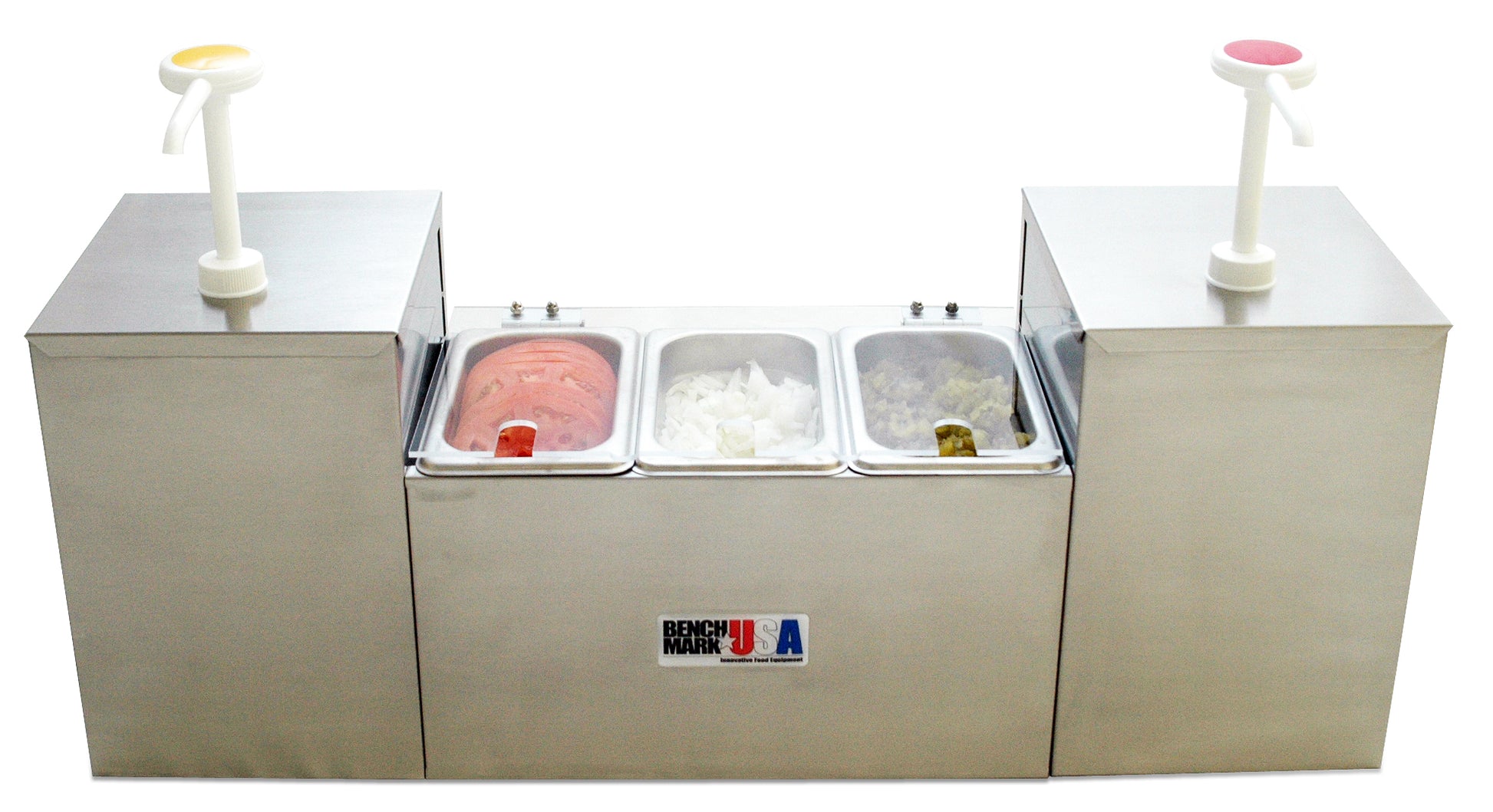 Winco 52001 Benchmark Condiment Station/Dispenser with Ice Packs