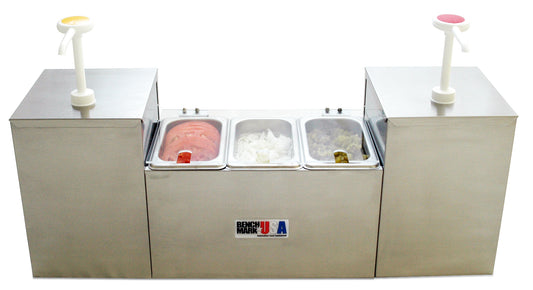 Winco 52001 Benchmark Condiment Station/Dispenser with Ice Packs