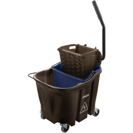 Sparta 9690401 35 Qt Brown Polypropylene OmniFit Mop Bucket Combo - Side Press Wringer & Soiled Water Insert