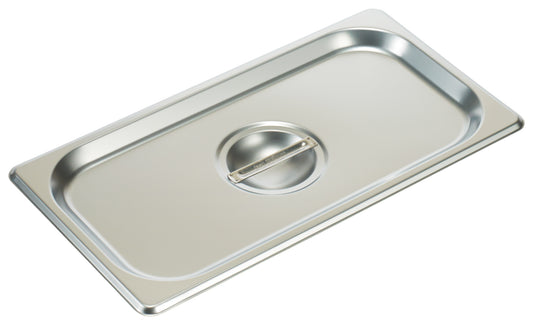 Winco SPSCT 1/3 Size Stainless Steel Solid Steam Pan Cover