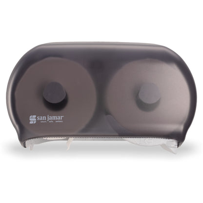 San Jamar R3600TBK Black Pearl Dual High Impact Plastic Classic Versatwin Standard Roll Tissue Dispenser, 1.5" core