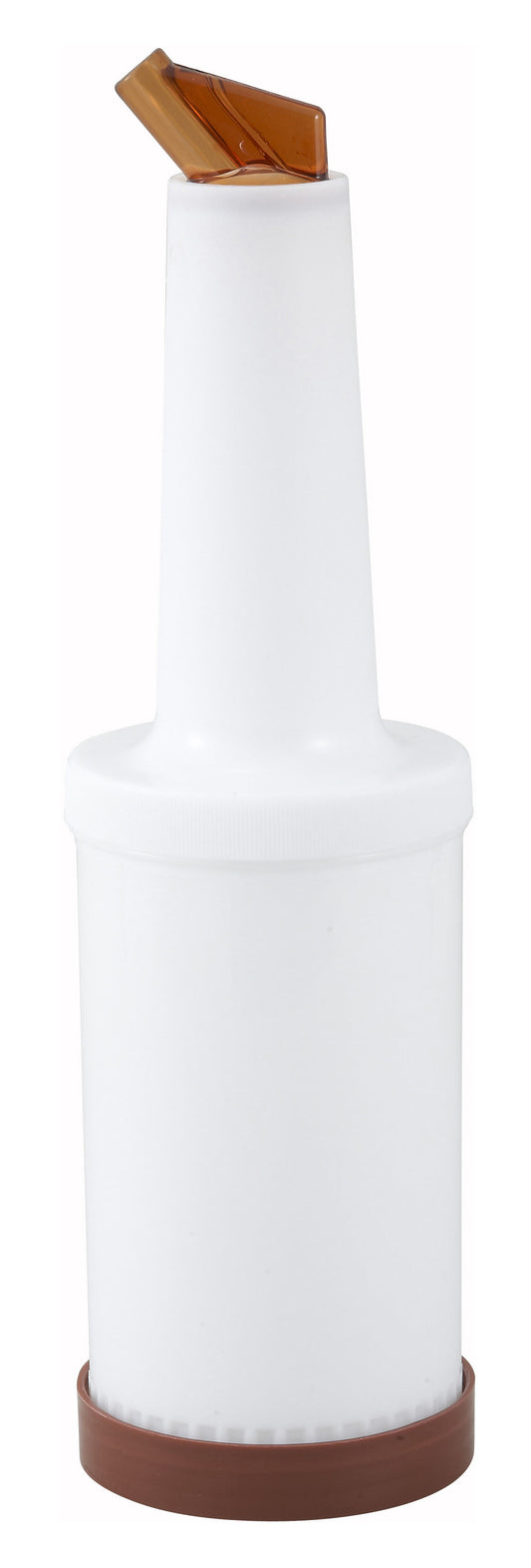 Winco PPB-2B 2 Qt. Brown Spout & Lid Liquor/Juice Pour Bottle