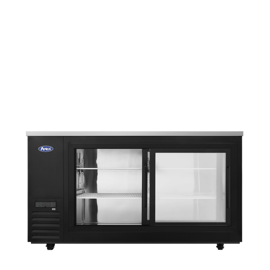 Atosa SBB69SGGR-AUS2 69" Black Sliding Glass Door Back Bar Cooler