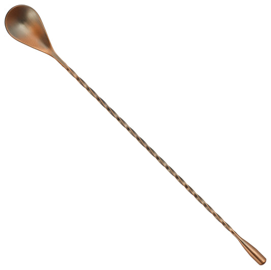 Winco BABS-12AC 12" Antique Copper Finish After 5 Bar Spoon with Teadrop End