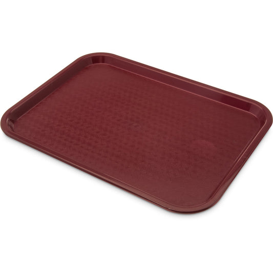 Carlisle CT121661 12" x 16" Burgundy Cafe Fast Food Cafeteria Tray