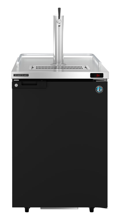 Hoshizaki DD24 Black One Section Vinyl Back Bar Direct Draw, Solid Door Refrigerator
