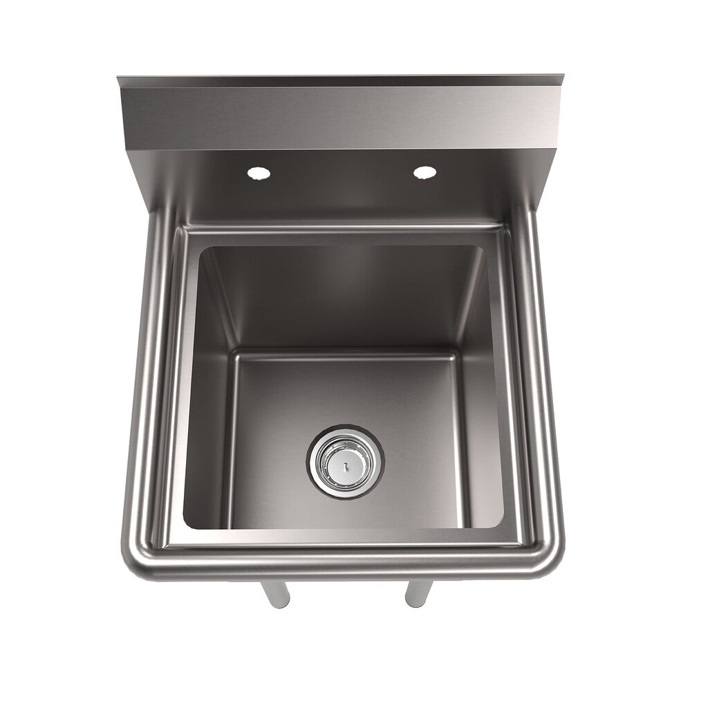 BK Resources BKS-1-15-14 One Compartment Stainless Steel Sink w/ 15L X 15W X14D Bowl