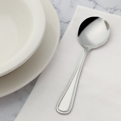 Winco 0021-04 Continental Bouillon Spoon, 18/0 Extra Heavyweight