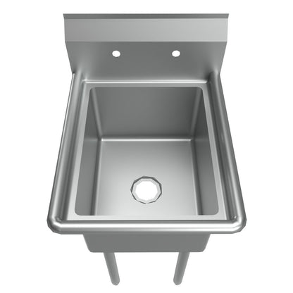 BK Resources BKS-1-1620-12 One Compartment Stainless Steel Sink w/ 20Lx16Wx12D Bowl