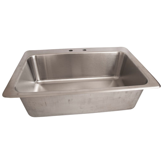 BK Resources DDI-28161028 One Compartment Stainless Steel Drop-In Sink 28L x 16W x10D Bowls