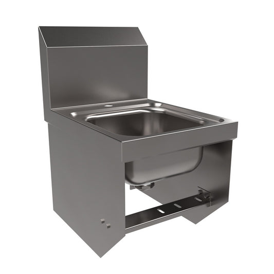 BK Resources BKHS-D-SS-1-BKK Stainless Steel Space Saver Deck Mount Hand Sink 1 Hole w/ Knee Valve Bracket